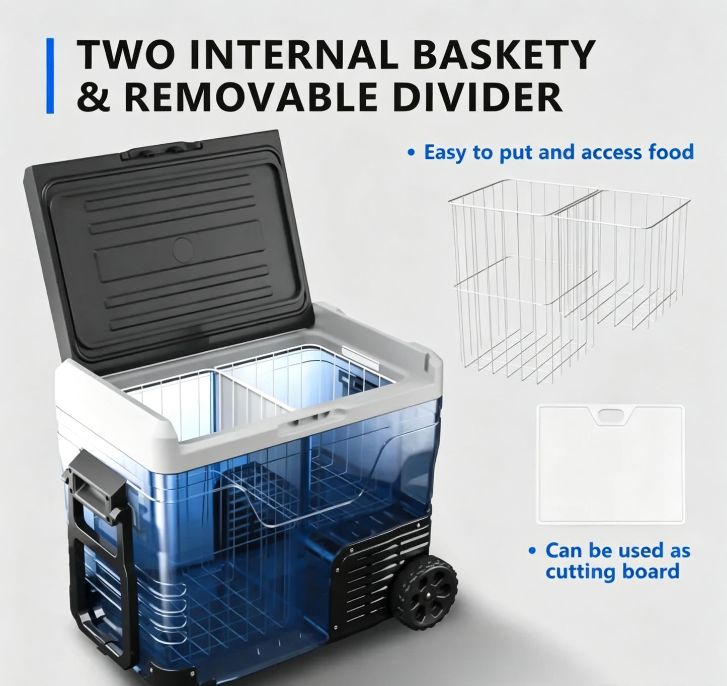 53 Quart Fast Cooling Portable Fridge Freezer Box