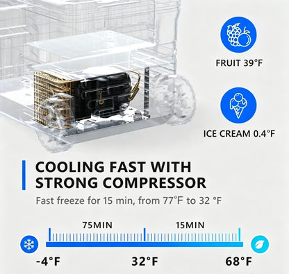 53 Quart Fast Cooling Portable Fridge Freezer Box