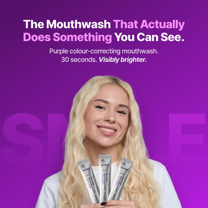 Purple Mouthwash Sachets 20 Pack, Peroxide-Free, Alcohol-Free Vegan Mint Formula